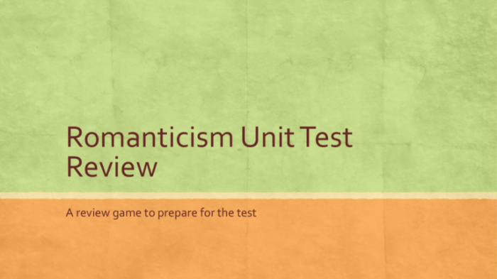 Elements of romantic literature mastery test